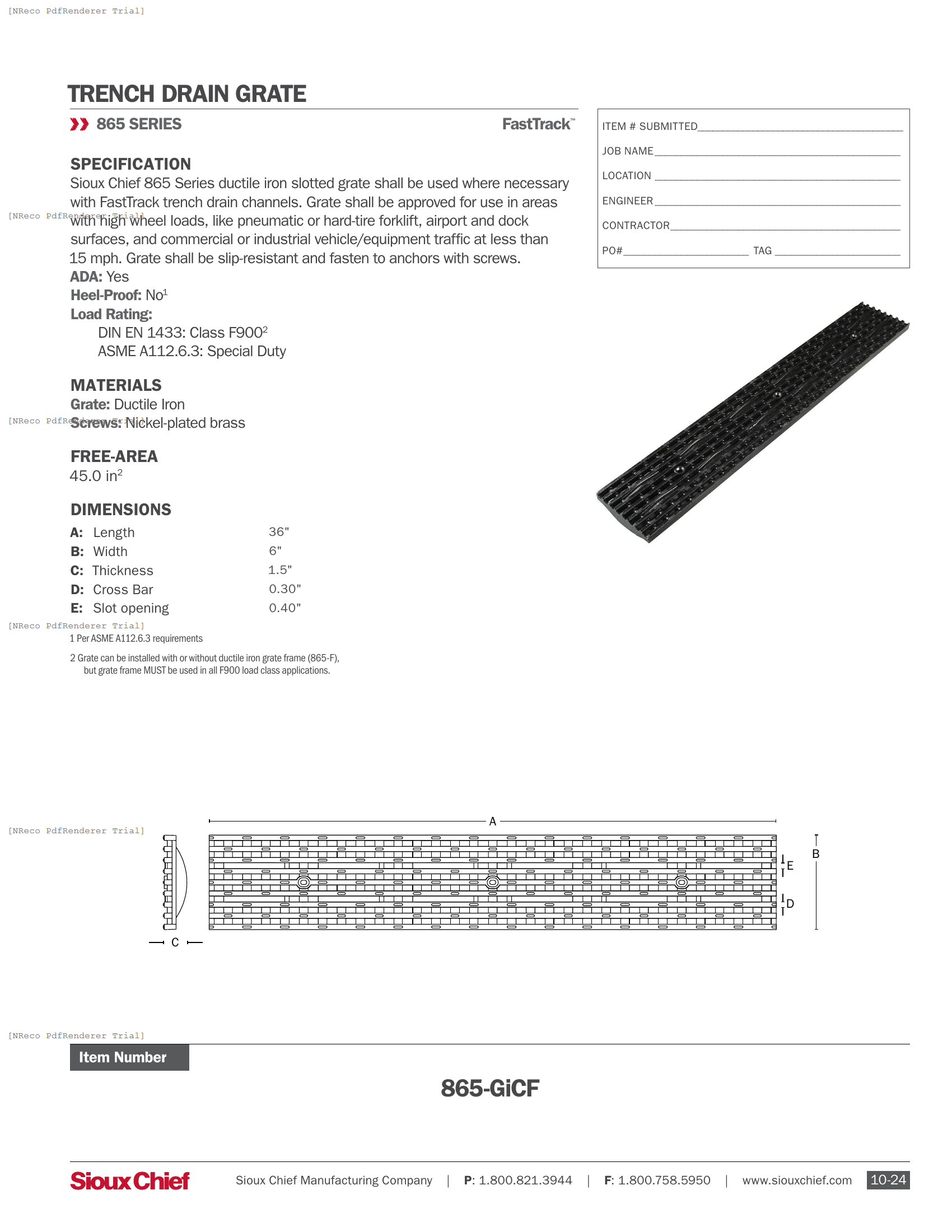 865-GICF - FASTTRACK CROSS-SLOT IRON GRATE - SPEC SHEET.PDF Specification Document